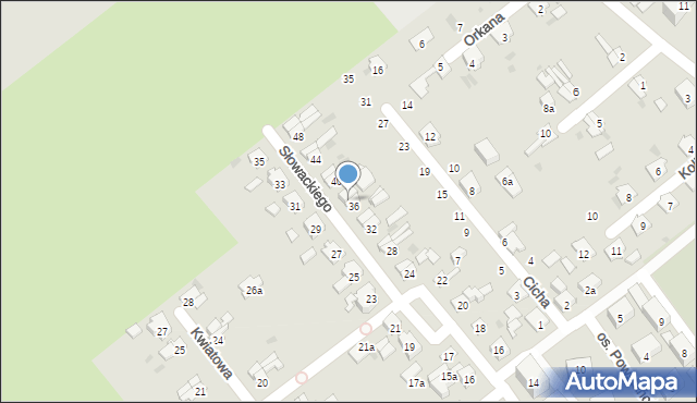 Krapkowice, Słowackiego Juliusza, 38, mapa Krapkowice