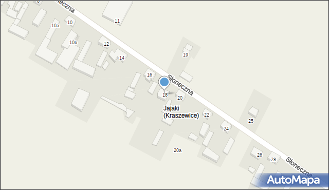 Kraszewice, Słoneczna, 18, mapa Kraszewice