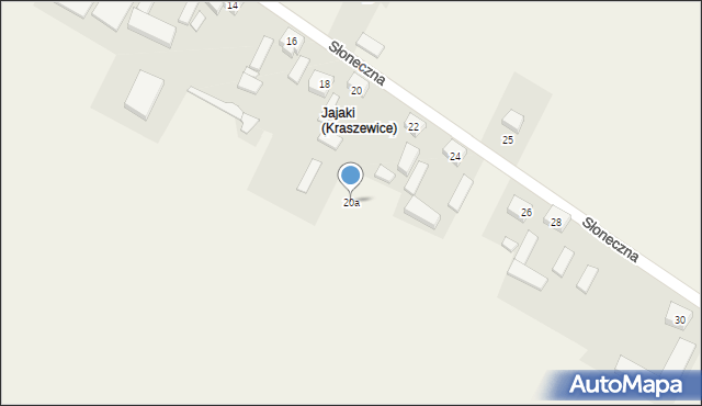 Kraszewice, Słoneczna, 20a, mapa Kraszewice