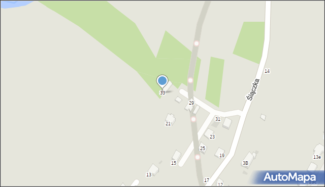 Krosno, Ślączka, 33, mapa Krosna