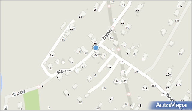 Krosno, Ślączka, 8a, mapa Krosna