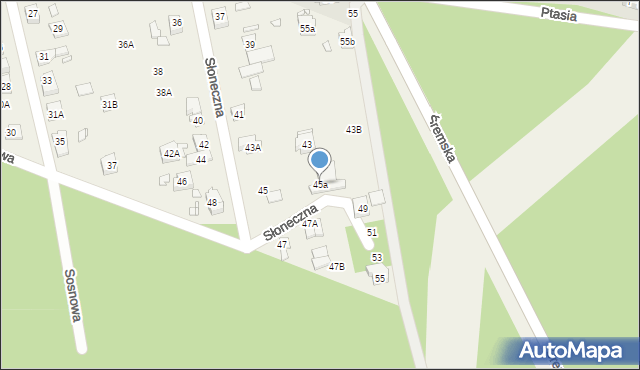 Krosno, Słoneczna, 45a, mapa Krosna