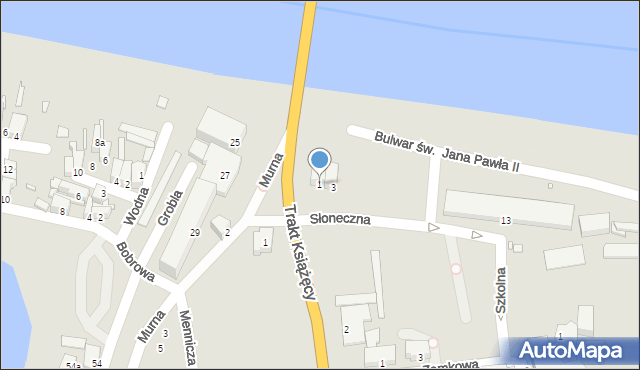 Krosno Odrzańskie, Słoneczna, 1, mapa Krosno Odrzańskie