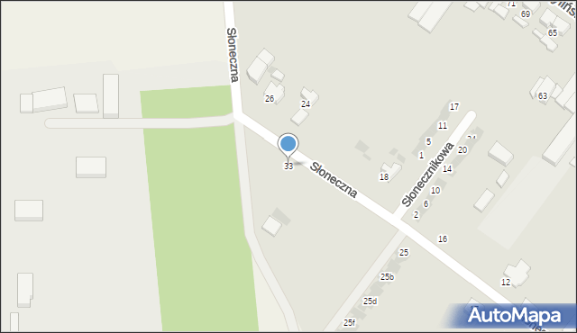 Krotoszyn, Słoneczna, 33, mapa Krotoszyna