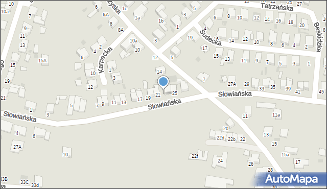 Krotoszyn, Słowiańska, 23, mapa Krotoszyna