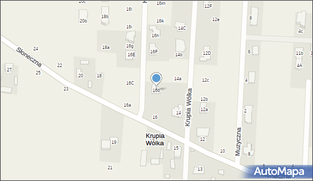 Krupia Wólka, Słoneczna, 16b, mapa Krupia Wólka