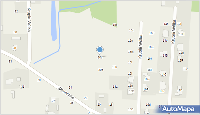 Krupia Wólka, Słoneczna, 20c, mapa Krupia Wólka