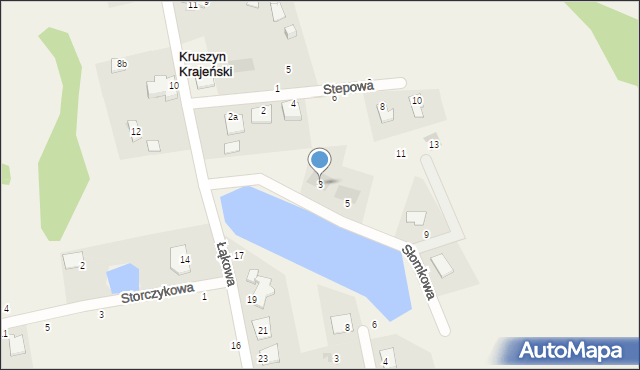 Kruszyn Krajeński, Słomkowa, 3, mapa Kruszyn Krajeński