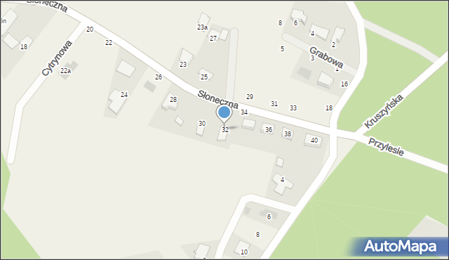 Kruszyn Krajeński, Słoneczna, 32, mapa Kruszyn Krajeński