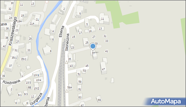 Krynica-Zdrój, Słoneczna, 37, mapa Krynica-Zdrój