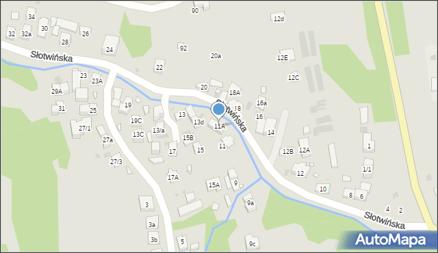 Krynica-Zdrój, Słotwińska, 11A, mapa Krynica-Zdrój