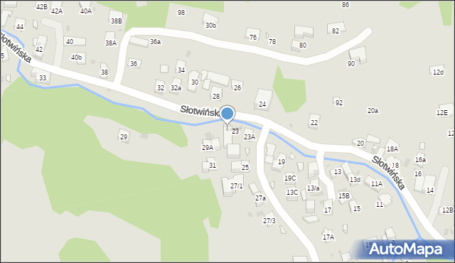 Krynica-Zdrój, Słotwińska, 23B, mapa Krynica-Zdrój