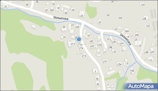 Krynica-Zdrój, Słotwińska, 27/2, mapa Krynica-Zdrój