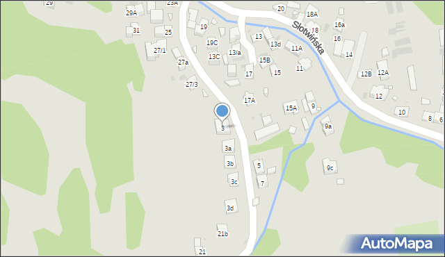 Krynica-Zdrój, Słotwińska, 3, mapa Krynica-Zdrój