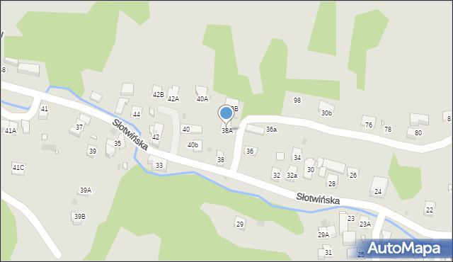 Krynica-Zdrój, Słotwińska, 38A, mapa Krynica-Zdrój