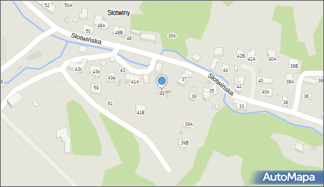 Krynica-Zdrój, Słotwińska, 41, mapa Krynica-Zdrój