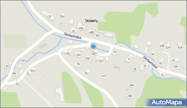 Krynica-Zdrój, Słotwińska, 43, mapa Krynica-Zdrój