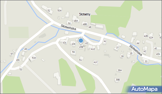 Krynica-Zdrój, Słotwińska, 43a, mapa Krynica-Zdrój