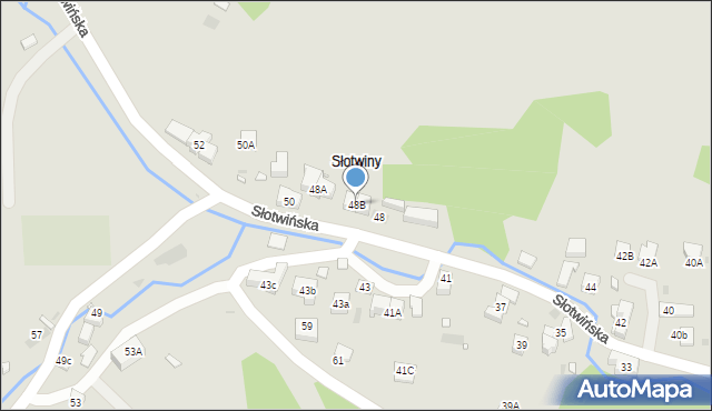 Krynica-Zdrój, Słotwińska, 48B, mapa Krynica-Zdrój