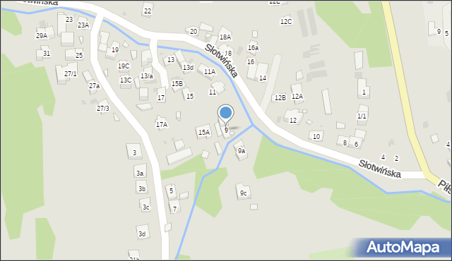 Krynica-Zdrój, Słotwińska, 9, mapa Krynica-Zdrój