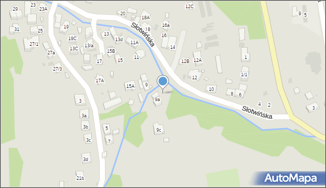 Krynica-Zdrój, Słotwińska, 9b, mapa Krynica-Zdrój