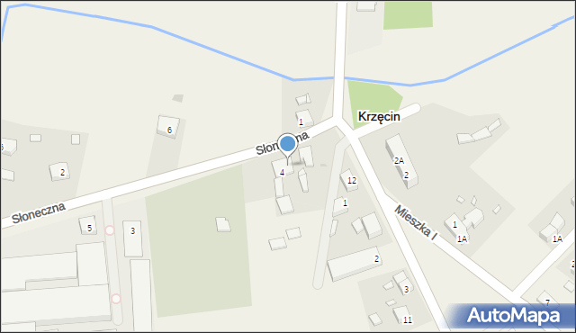 Krzęcin, Słoneczna, 4a, mapa Krzęcin