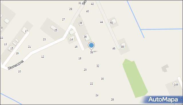 Krzeczów, Słoneczna, 34, mapa Krzeczów