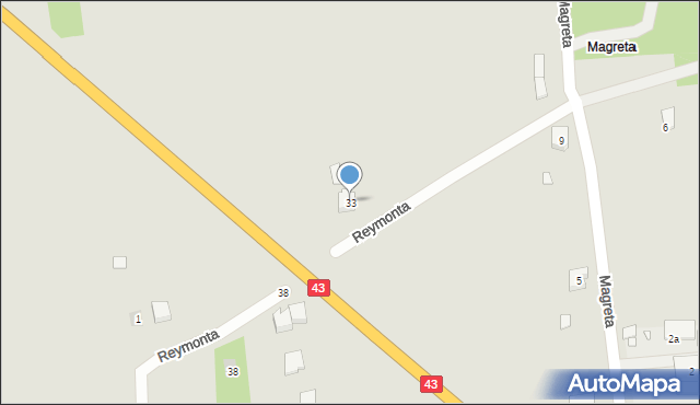 Krzepice, Słowackiego Juliusza, 33, mapa Krzepice