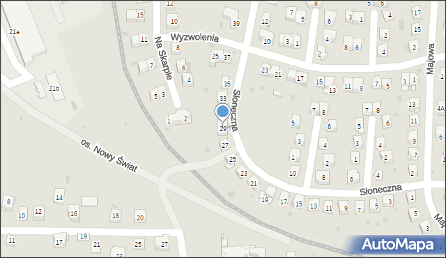 Krzeszowice, Słoneczna, 29, mapa Krzeszowice