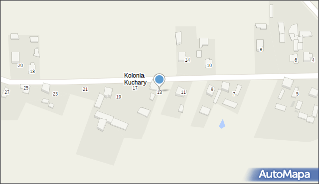 Kuchary, Słoneczna, 13, mapa Kuchary