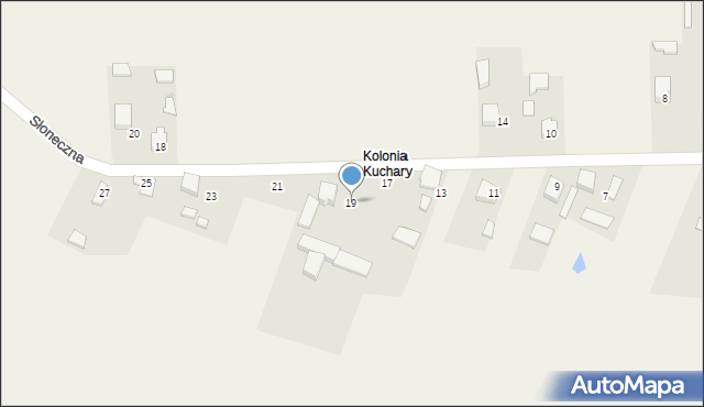 Kuchary, Słoneczna, 19, mapa Kuchary