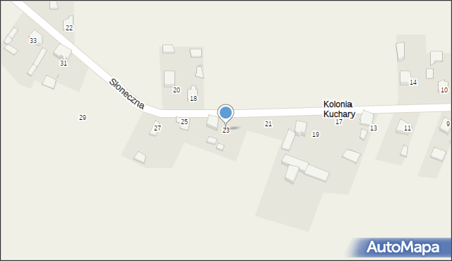 Kuchary, Słoneczna, 23, mapa Kuchary