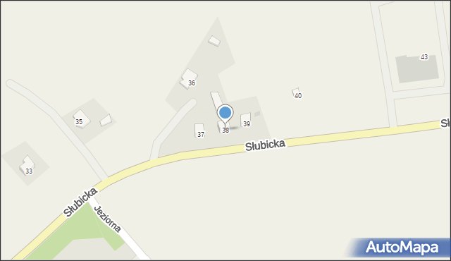 Kunowice, Słubicka, 38, mapa Kunowice