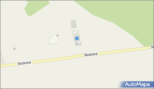 Kunowice, Słubicka, 44, mapa Kunowice