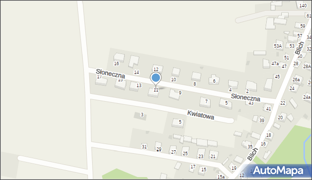 Kurów, Słoneczna, 11, mapa Kurów