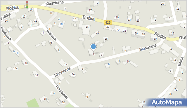 Kuźnia Raciborska, Słoneczna, 1, mapa Kuźnia Raciborska