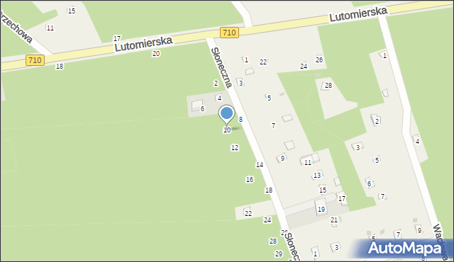 Kwiatkowice-Las, Słoneczna, 10, mapa Kwiatkowice-Las