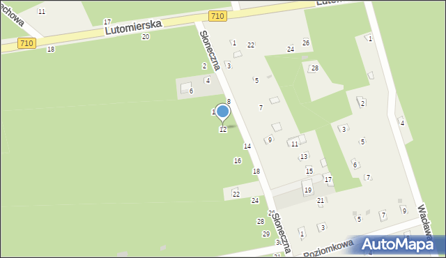 Kwiatkowice-Las, Słoneczna, 12, mapa Kwiatkowice-Las