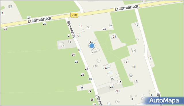 Kwiatkowice-Las, Słoneczna, 7, mapa Kwiatkowice-Las