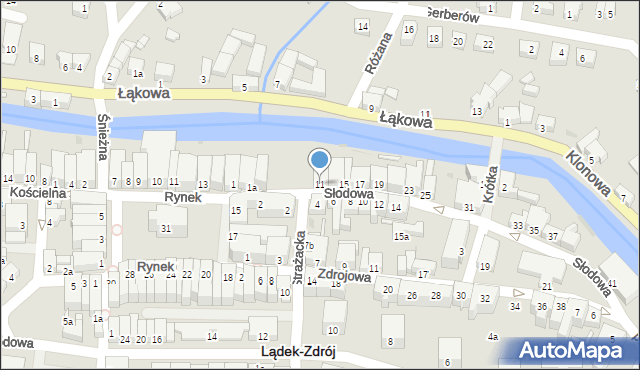 Lądek-Zdrój, Słodowa, 11, mapa Lądek-Zdrój