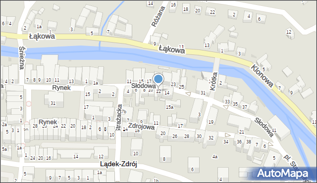 Lądek-Zdrój, Słodowa, 12, mapa Lądek-Zdrój