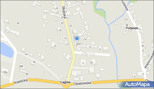 Łagów, Słupska, 15, mapa Łagów