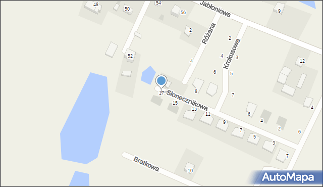 Łapino Kartuskie, Słonecznikowa, 17, mapa Łapino Kartuskie