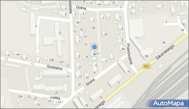 Łapy, Śliska, 6A, mapa Łapy