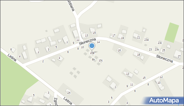 Las, Słoneczna, 10a, mapa Las