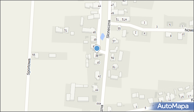 Lasocice, Słoneczna, 38, mapa Lasocice