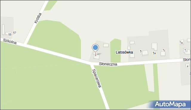 Latosówka, Słoneczna, 1, mapa Latosówka