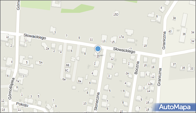 Łaziska Górne, Słowackiego Juliusza, 10, mapa Łaziska Górne