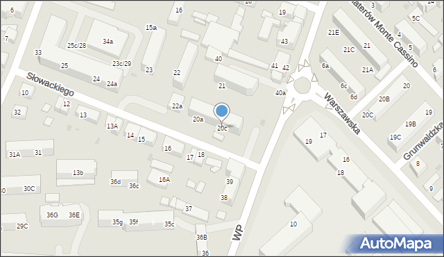 Lębork, Słowackiego Juliusza, 20c, mapa Lębork