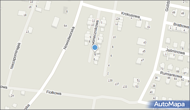 Legnica, Słonecznikowa, 5, mapa Legnicy